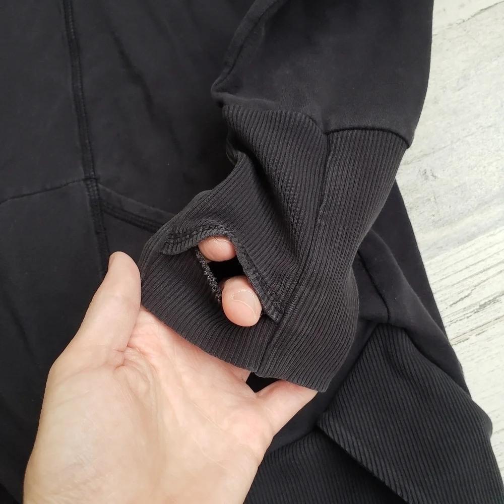 Athleta| Track Pullover Sweatshirt Cowl Neck Black Size Medium